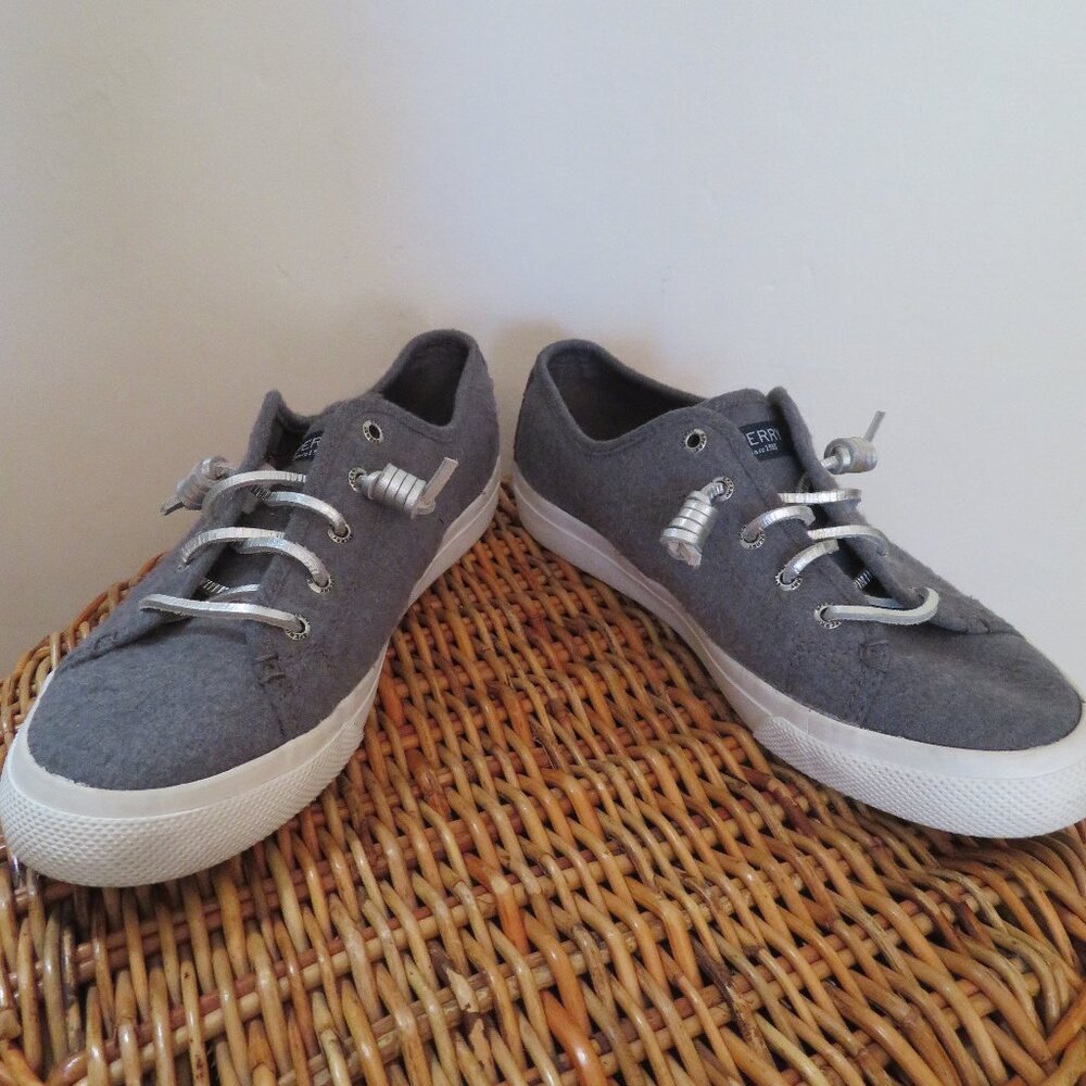 Sperry | Womens Size 8.5 | Grey Top Sider Lace Boat Shoes Casual Sneakers